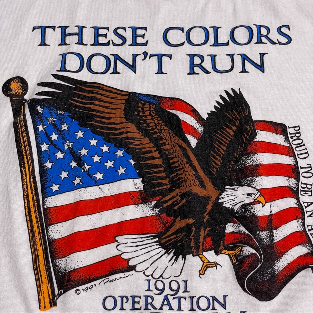 American Flag Eagle Desert Storm Patriotic T Shirt - Picture 4 of 12